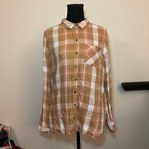 True Craft- Gold long sleeve women's flannel shirt size‎ XL